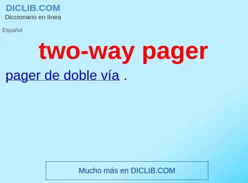 Wat is two-way pager - definition