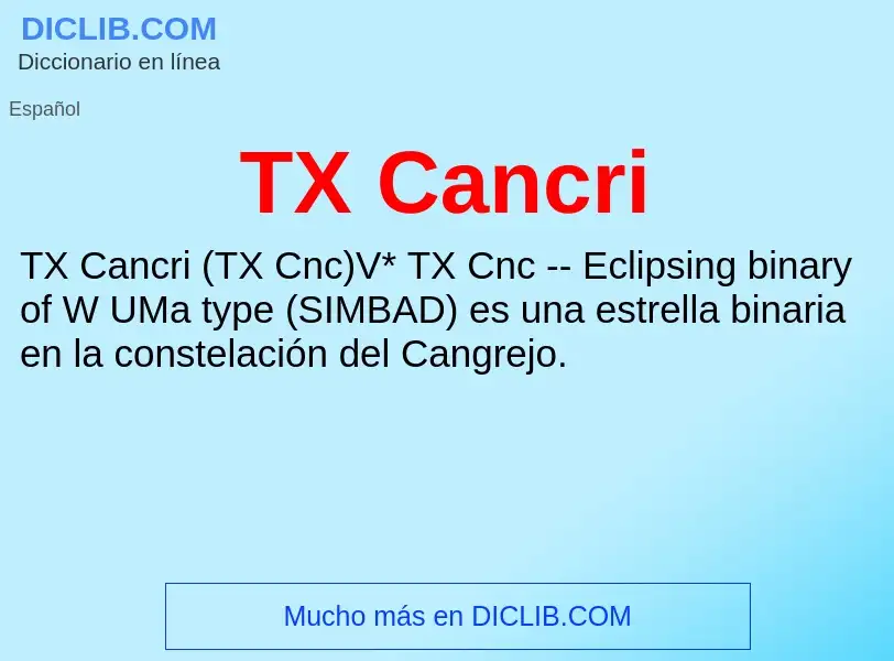 Что такое TX Cancri - определение