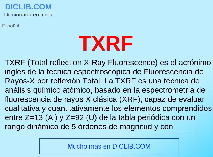 What is TXRF - definition