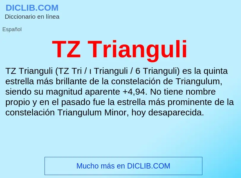 Что такое TZ Trianguli - определение