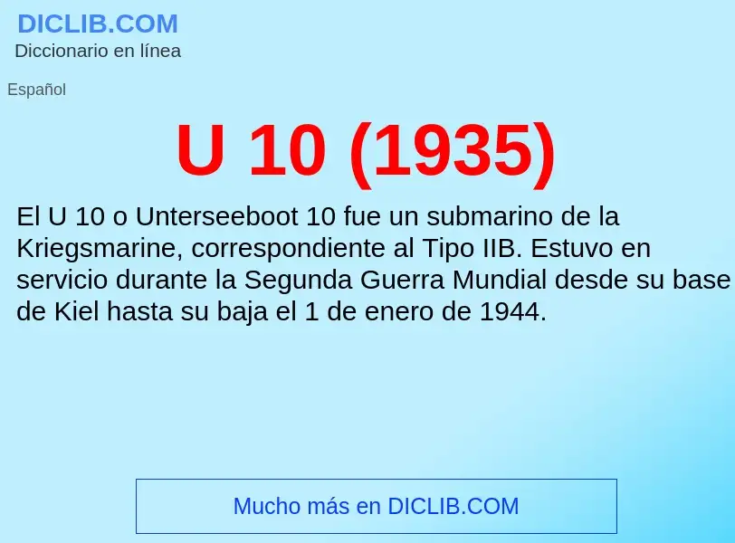 What is U 10 (1935) - meaning and definition