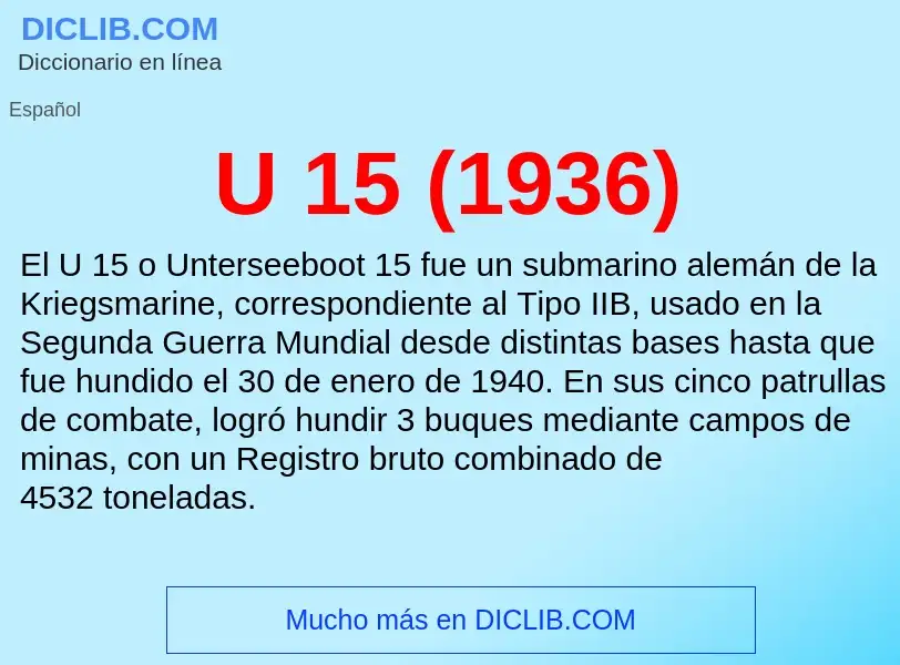 What is U 15 (1936) - meaning and definition