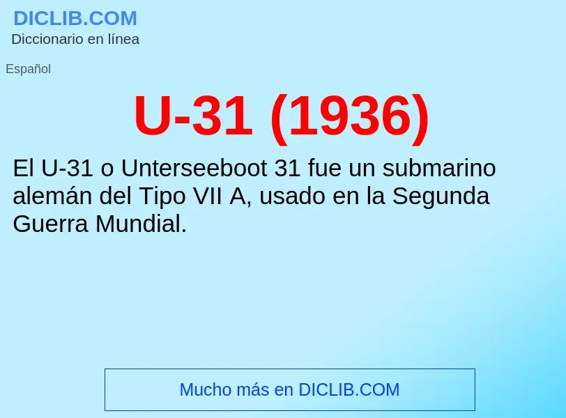 Qu'est-ce que U-31 (1936) - définition