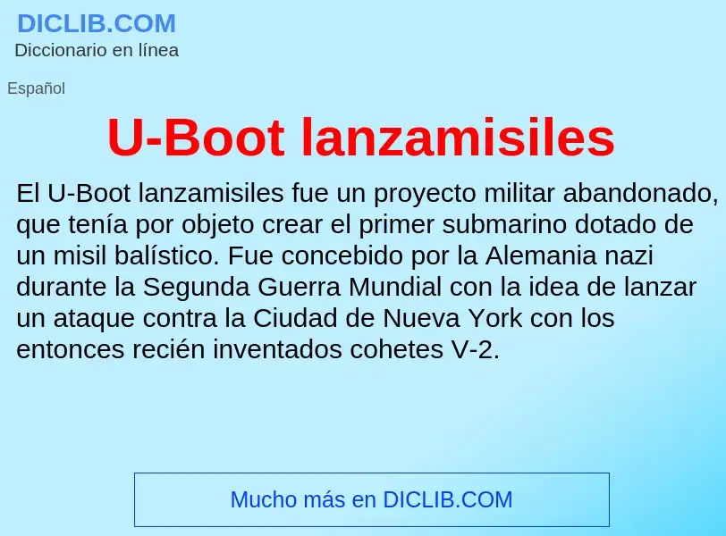 What is U-Boot lanzamisiles - meaning and definition