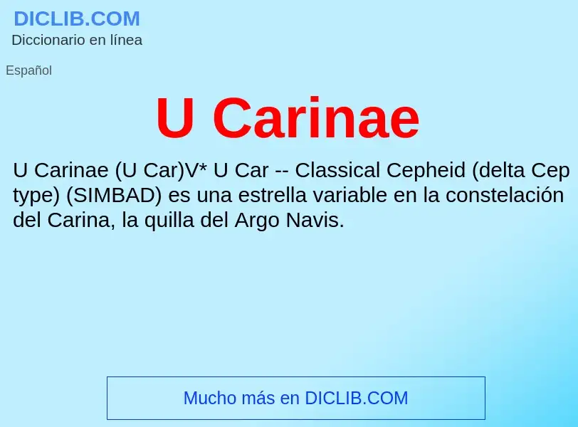 What is U Carinae - meaning and definition