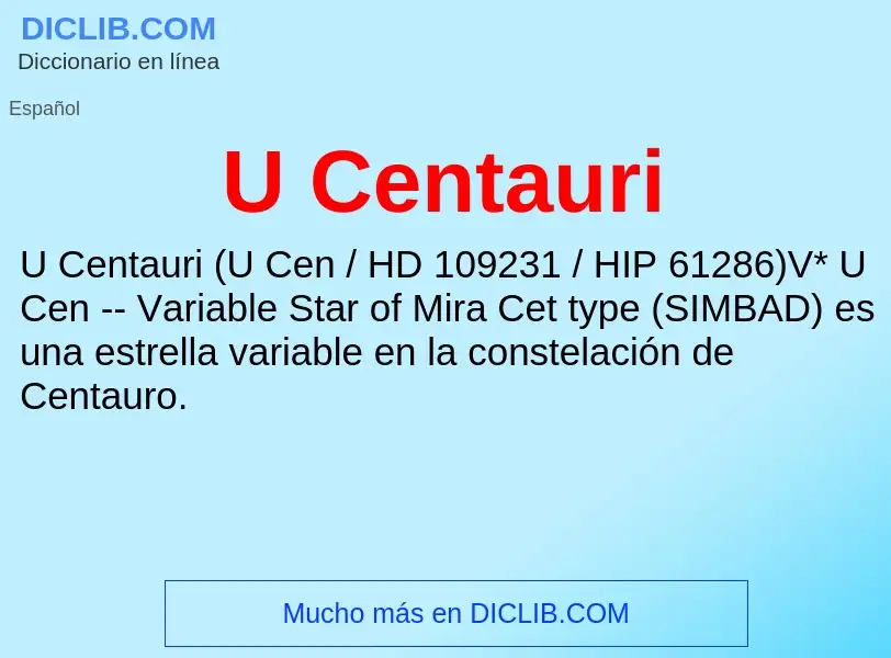 What is U Centauri - meaning and definition