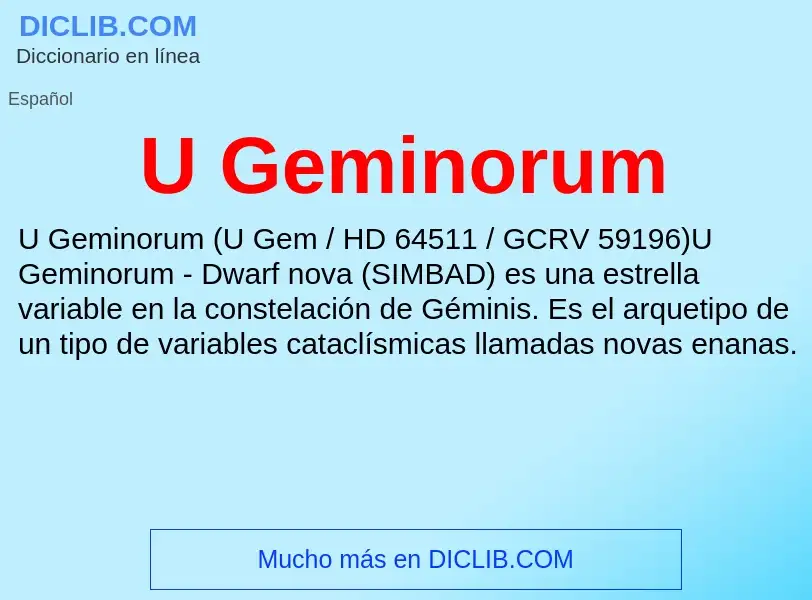 What is U Geminorum - meaning and definition