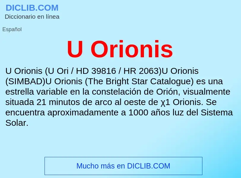 What is U Orionis - meaning and definition