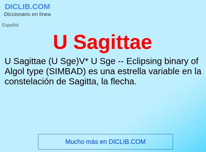 What is U Sagittae - meaning and definition