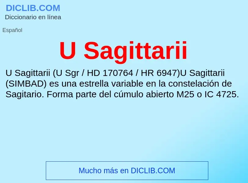 What is U Sagittarii - meaning and definition