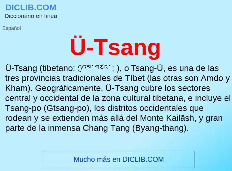 ¿Qué es Ü-Tsang? - significado y definición