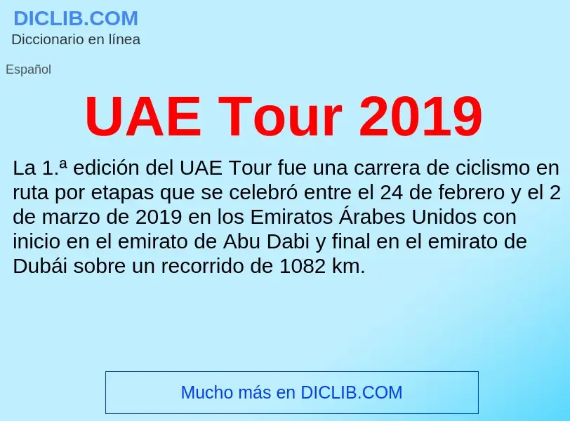 What is UAE Tour 2019 - meaning and definition