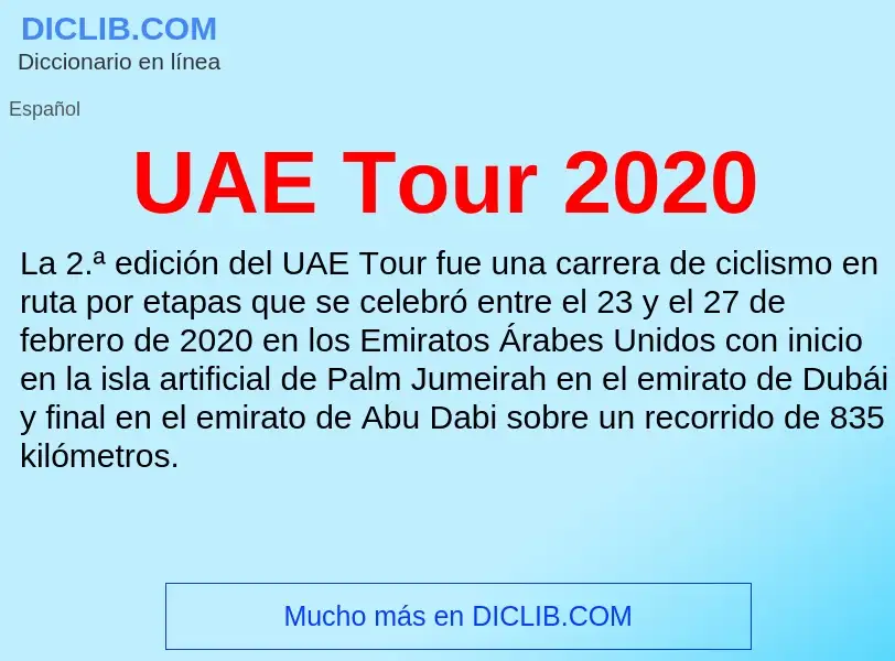 Что такое UAE Tour 2020 - определение