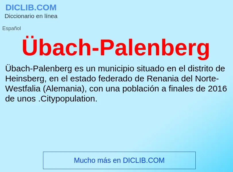 Τι είναι Übach-Palenberg - ορισμός