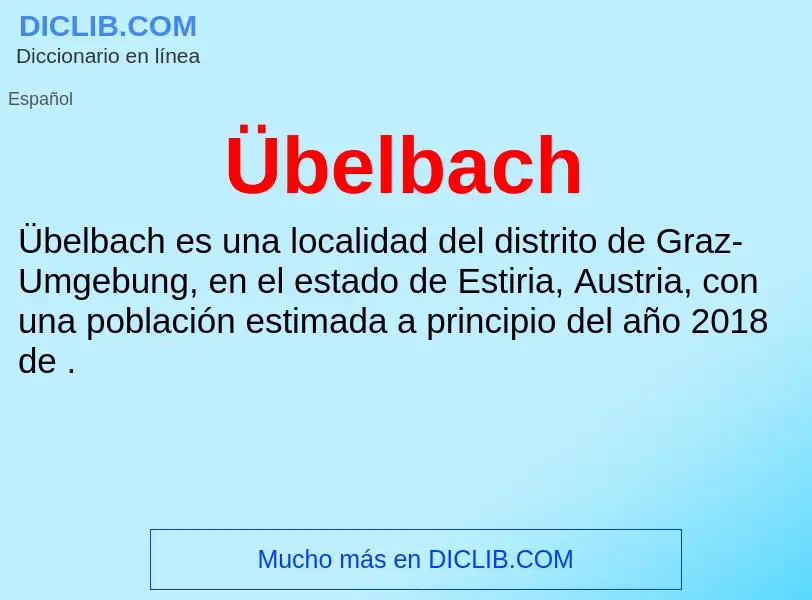 Qu'est-ce que Übelbach - définition