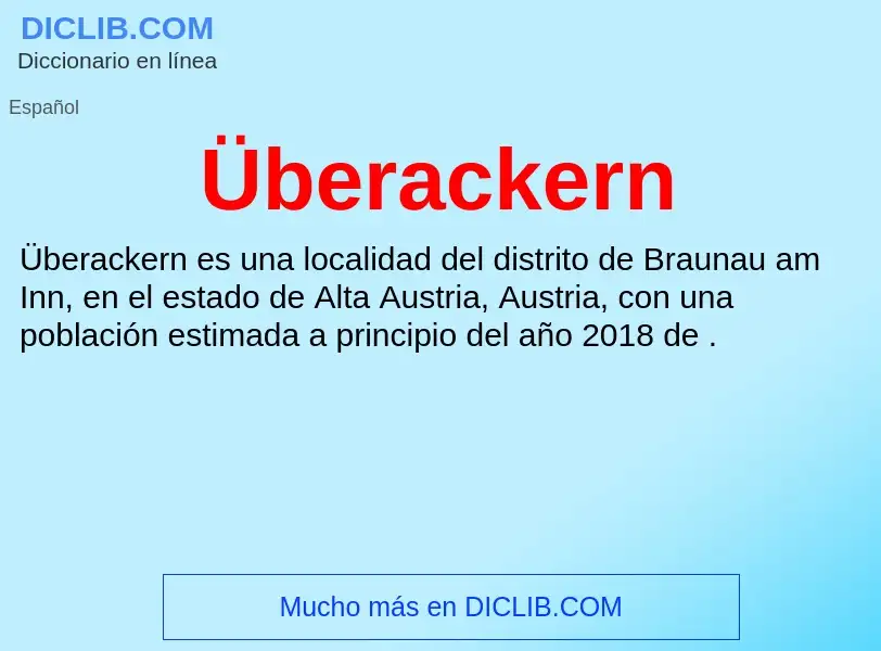 O que é Überackern - definição, significado, conceito