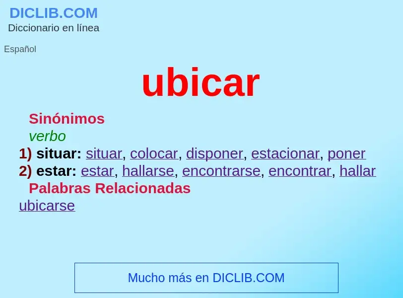 Was ist ubicar - Definition