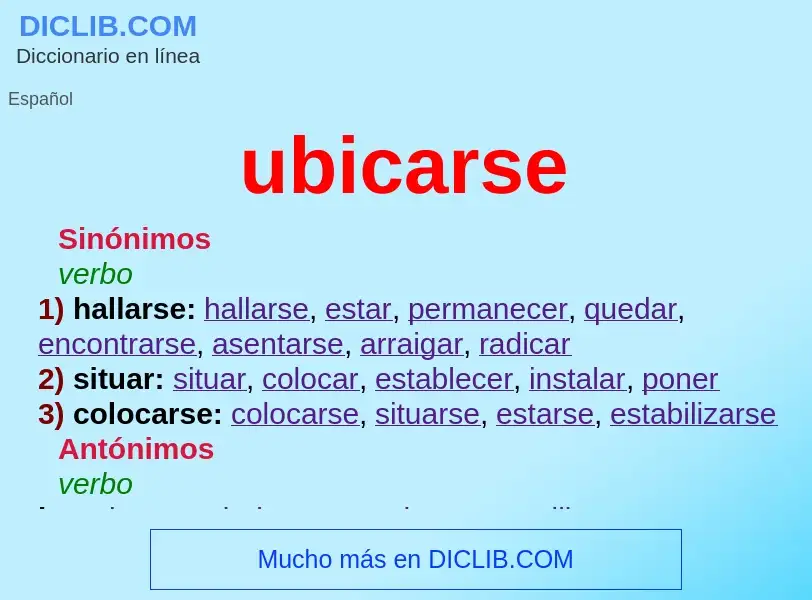 O que é ubicarse - definição, significado, conceito