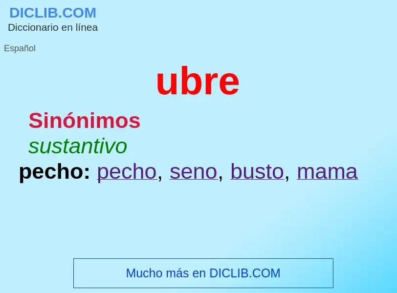 ¿Qué es ubre? - significado y definición