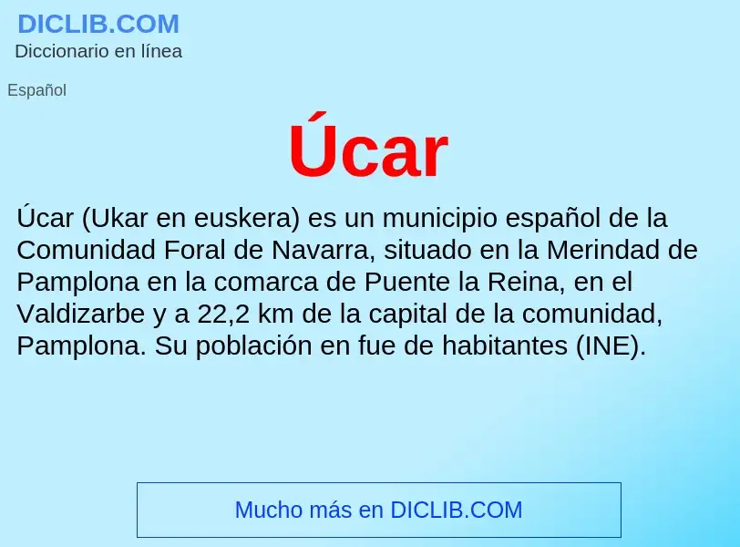 ¿Qué es Úcar? - significado y definición