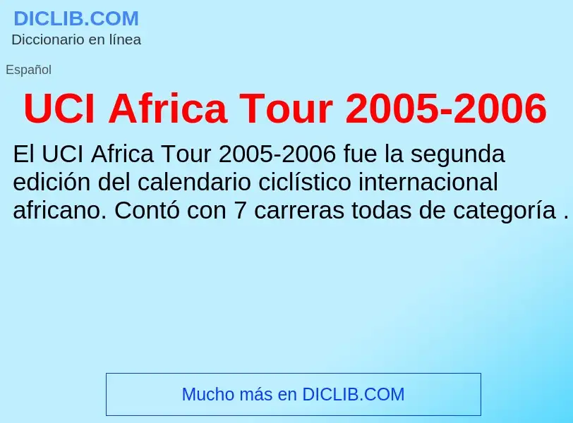 What is UCI Africa Tour 2005-2006 - meaning and definition