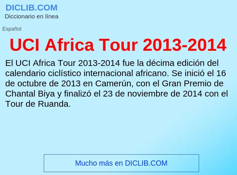 What is UCI Africa Tour 2013-2014 - meaning and definition