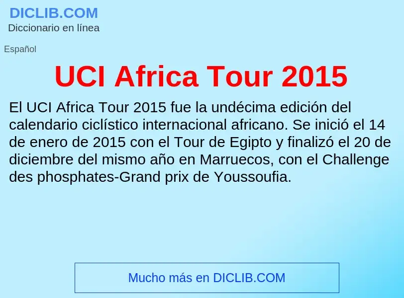 Что такое UCI Africa Tour 2015 - определение