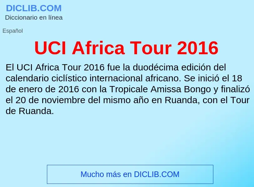 Что такое UCI Africa Tour 2016 - определение