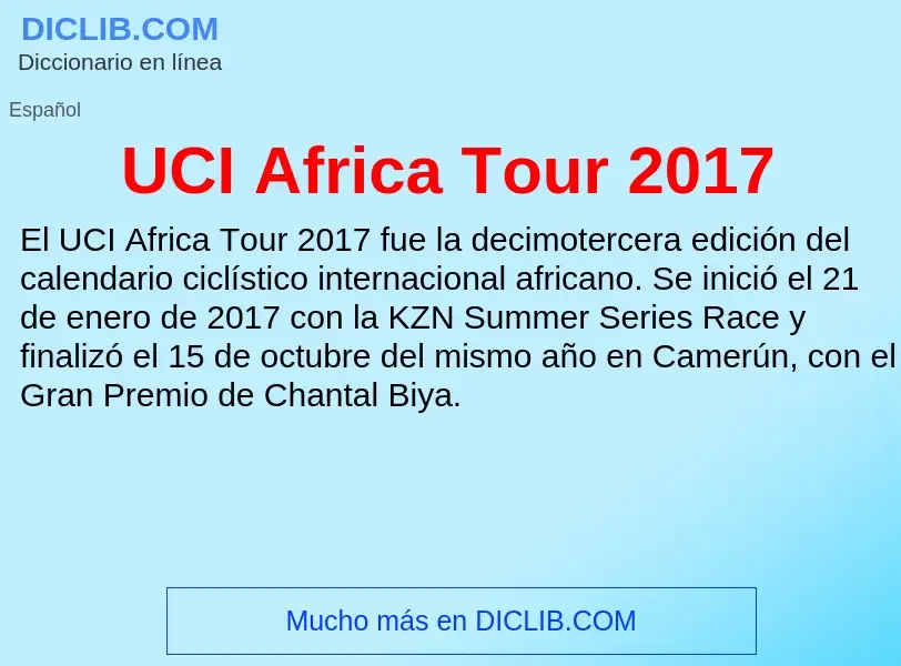 Что такое UCI Africa Tour 2017 - определение