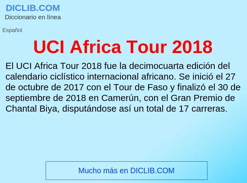 Что такое UCI Africa Tour 2018 - определение