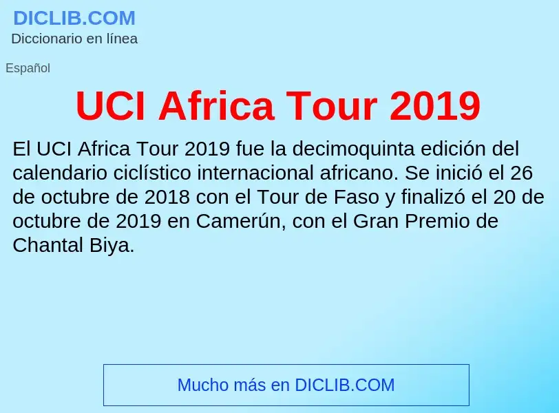 Что такое UCI Africa Tour 2019 - определение