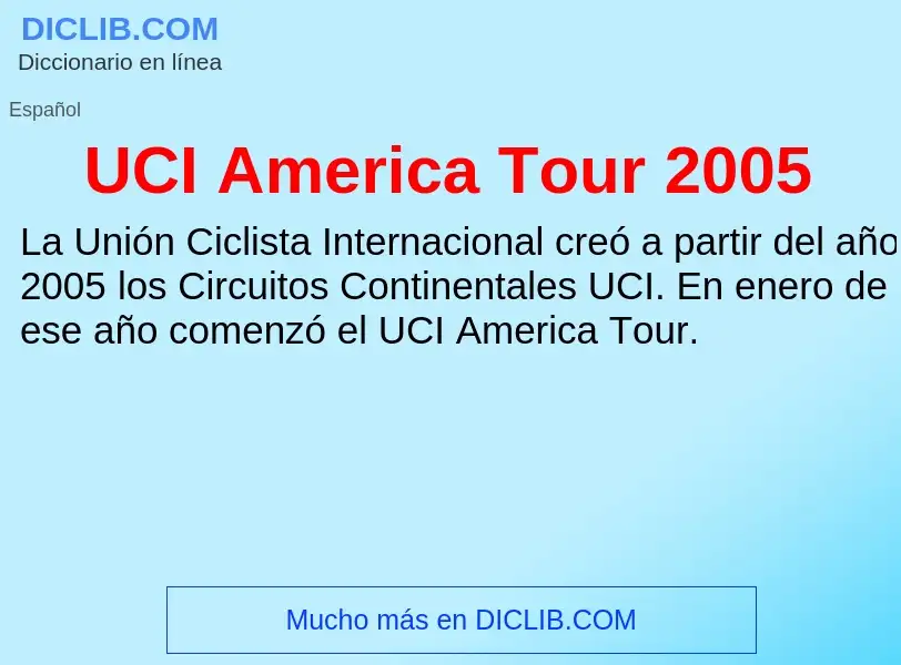 Что такое UCI America Tour 2005 - определение