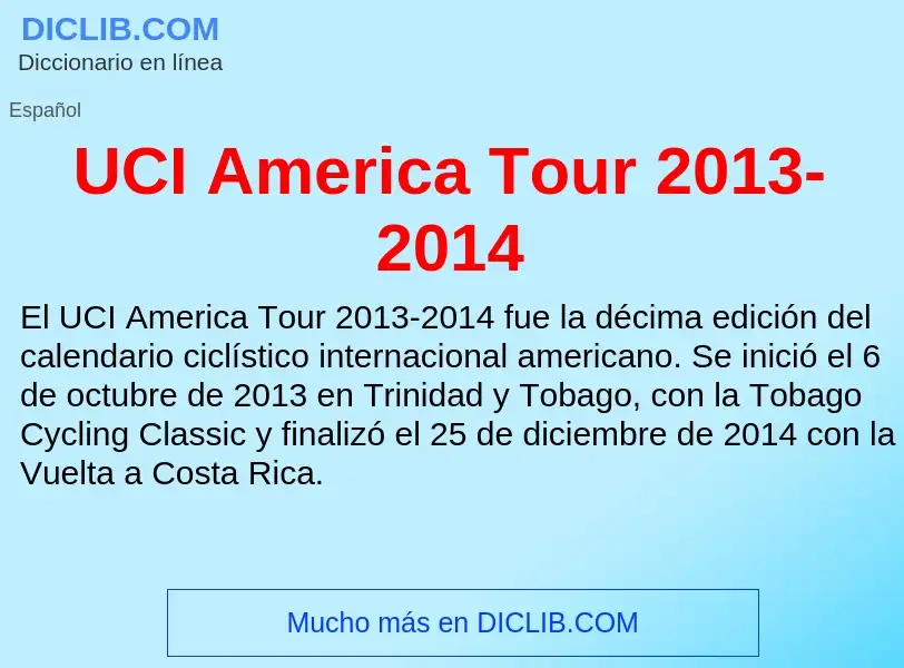 Что такое UCI America Tour 2013-2014 - определение