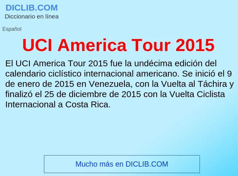 What is UCI America Tour 2015 - definition