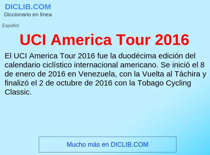 Τι είναι UCI America Tour 2016 - ορισμός