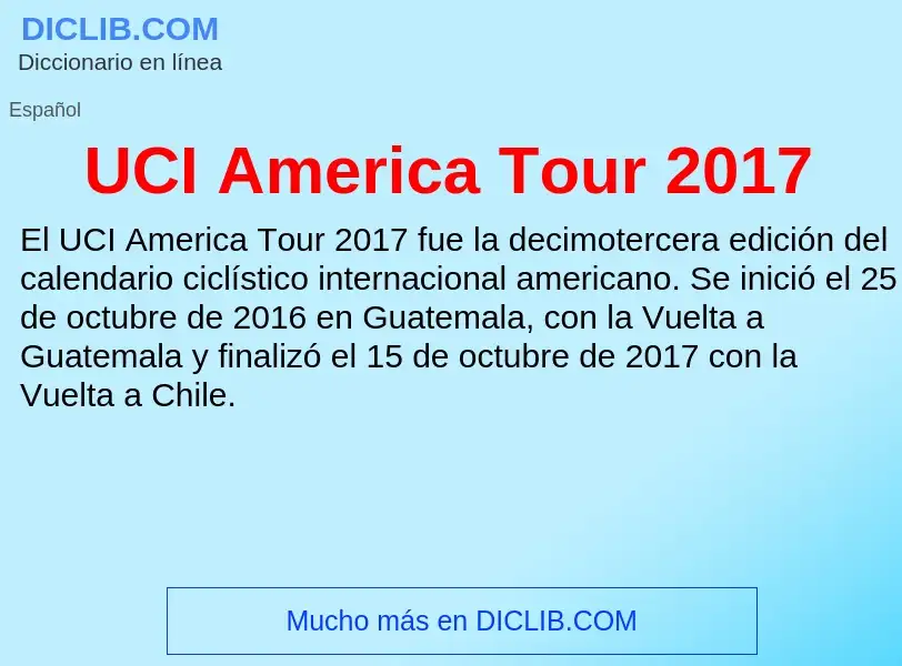 What is UCI America Tour 2017 - definition