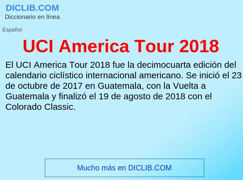 Che cos'è UCI America Tour 2018 - definizione