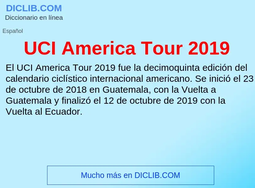 What is UCI America Tour 2019 - definition