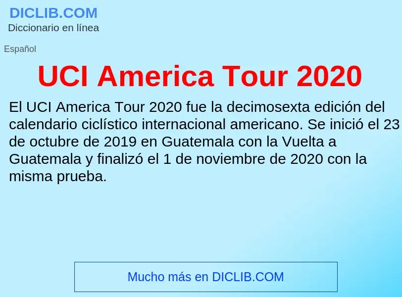 Τι είναι UCI America Tour 2020 - ορισμός