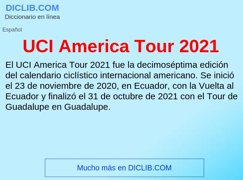 Τι είναι UCI America Tour 2021 - ορισμός