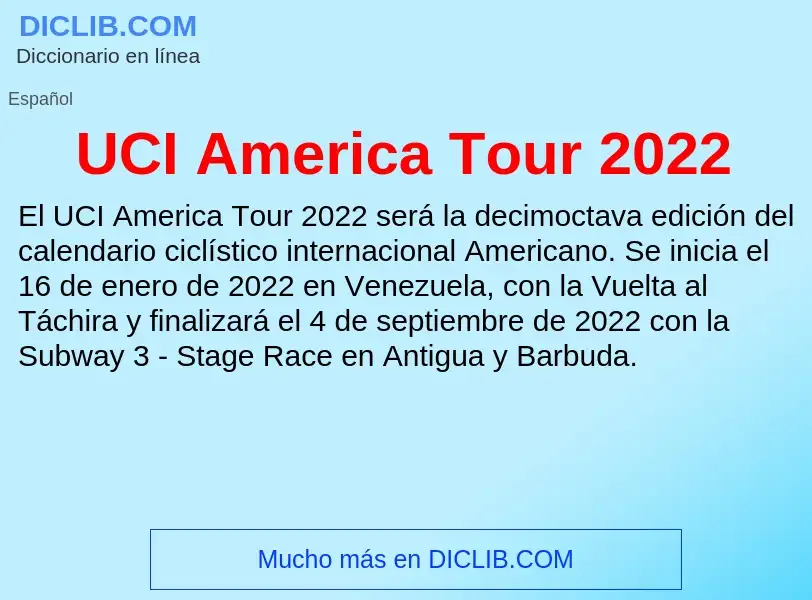 Qu'est-ce que UCI America Tour 2022 - définition