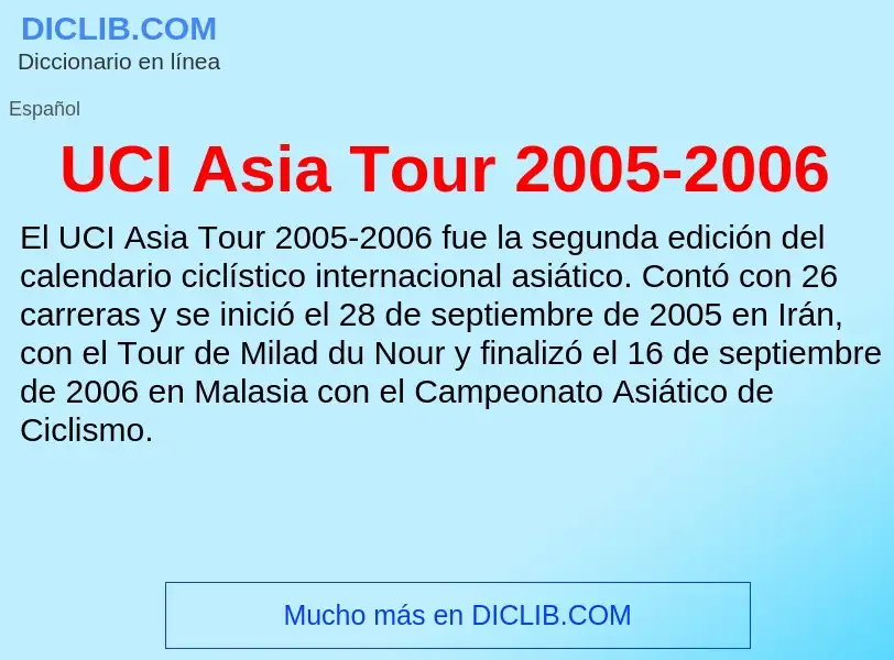 What is UCI Asia Tour 2005-2006 - meaning and definition