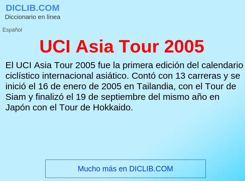 Τι είναι UCI Asia Tour 2005 - ορισμός