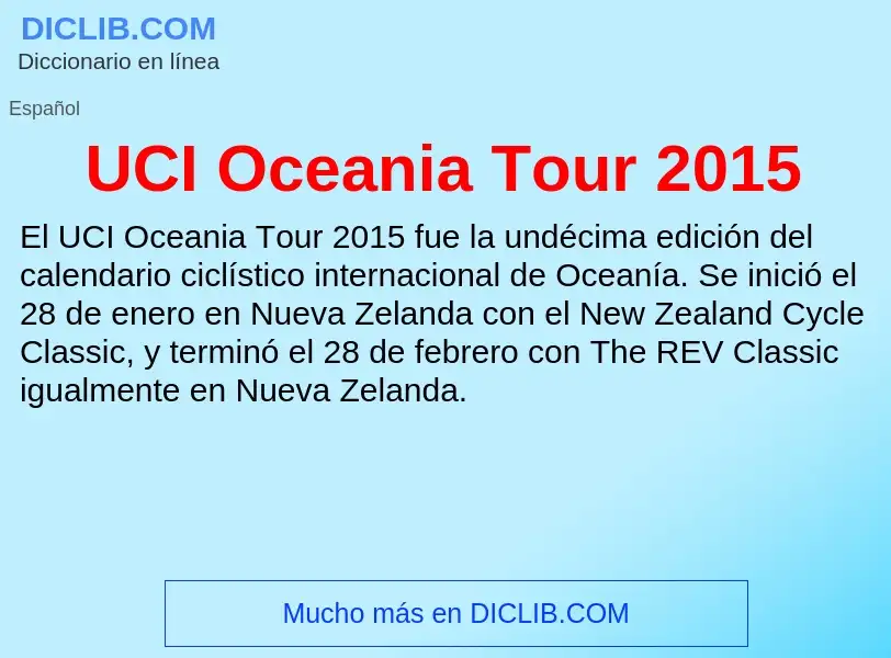 Что такое UCI Oceania Tour 2015 - определение