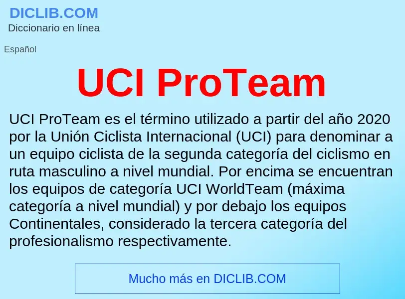 What is UCI ProTeam - definition