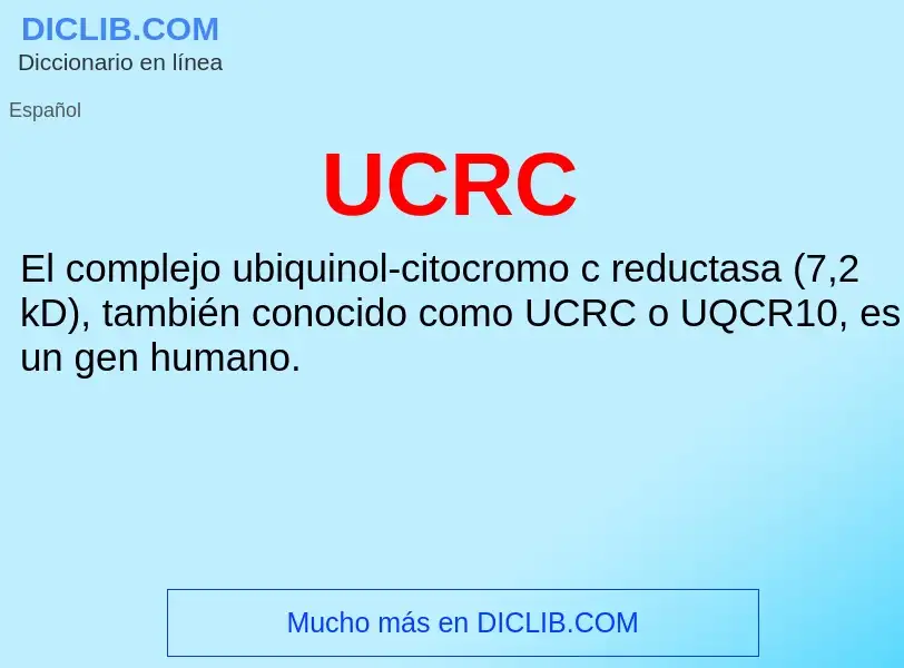 What is UCRC - definition