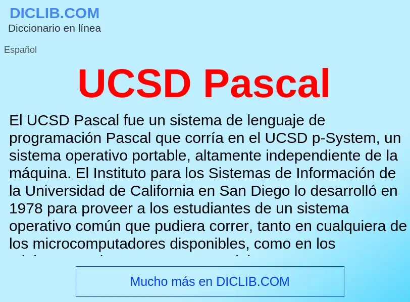 Τι είναι UCSD Pascal - ορισμός