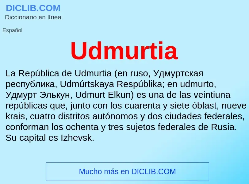 Что такое Udmurtia - определение