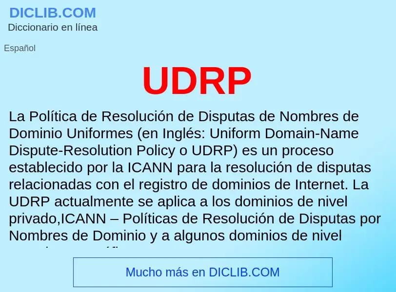 What is UDRP - definition