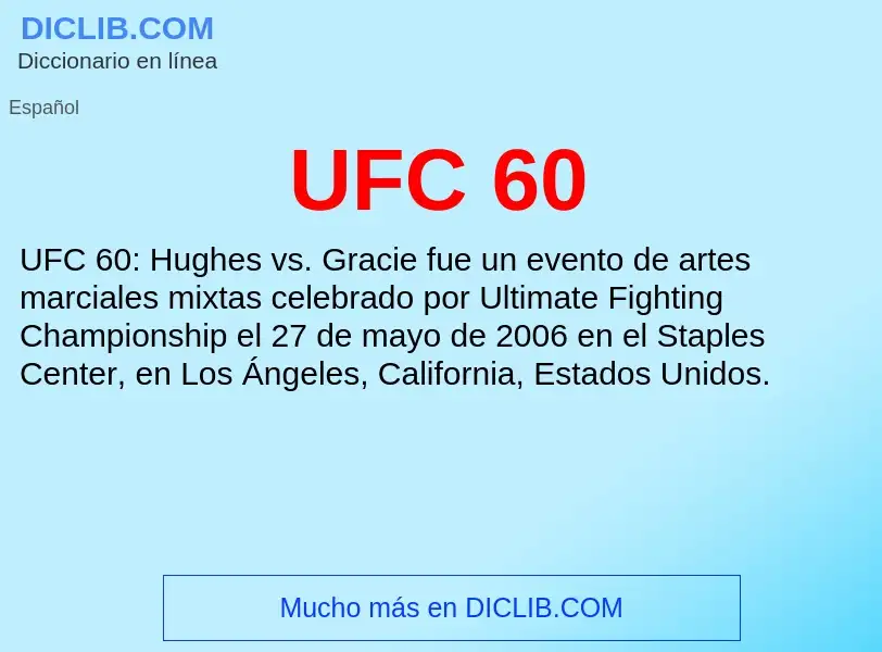 What is UFC 60 - meaning and definition